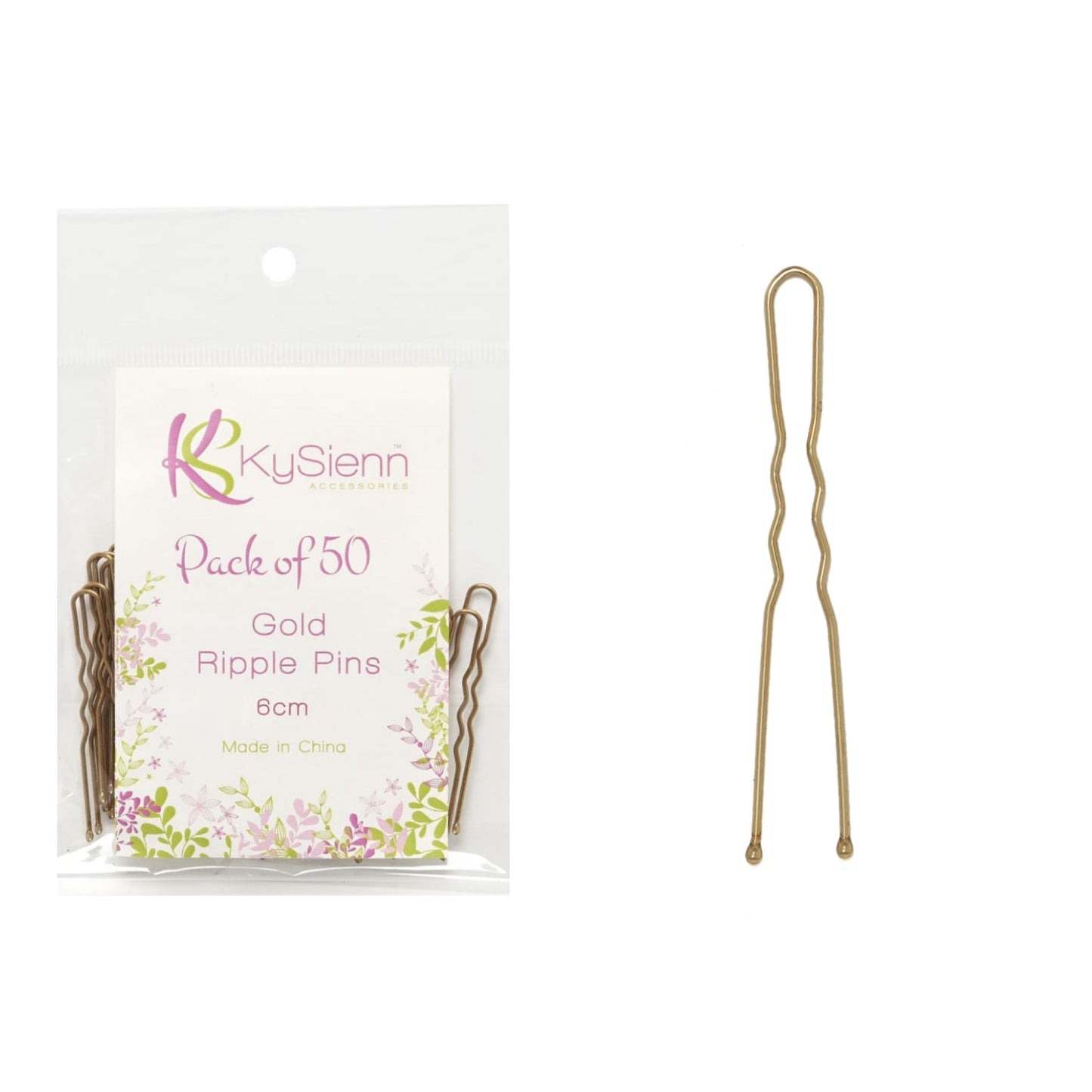 KySienn 6cms Bun Ripple Hair Pins - 50 Pack